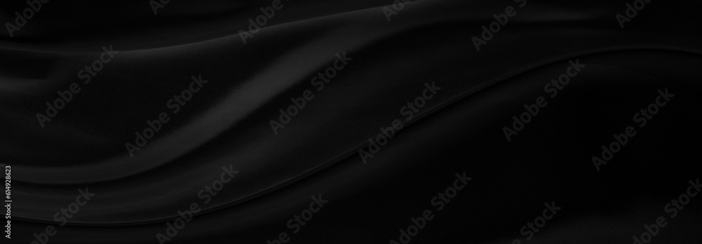 Black gray satin dark fabric texture luxurious shiny that is abstract silk cloth panorama background with patterns soft waves blur beautiful. Black gray satin dark fabric texture luxurious shiny that is abstract silk cloth panorama background with patterns soft waves blur beautiful.