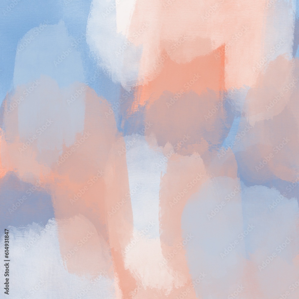 Blue And Cream Gouache Abstract Painting Background