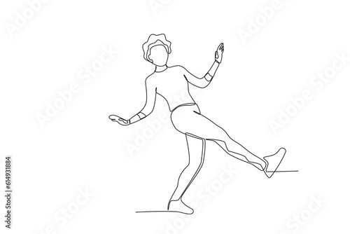 A woman dances at a World Youth Day event. World youth day one-line drawing