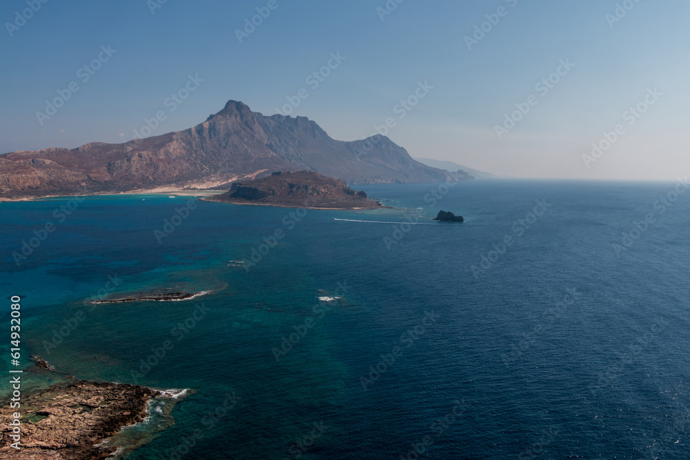 view from the island of Gramvousa to Balos bay. Greece.
