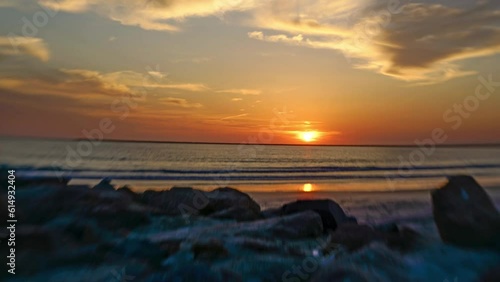 sunset on the beach time lapse video