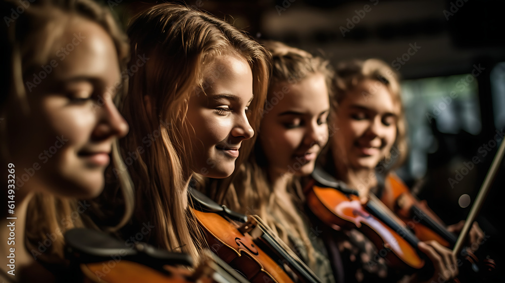 Band of girls with violins