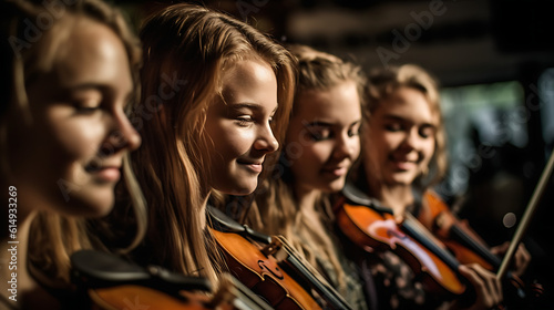 Band of girls with violins