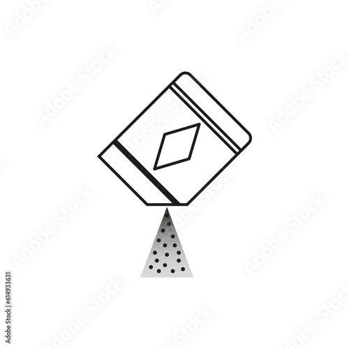 packet soluble powder icon, open paper sachet, soluble medication. Vector illustration. stock image.