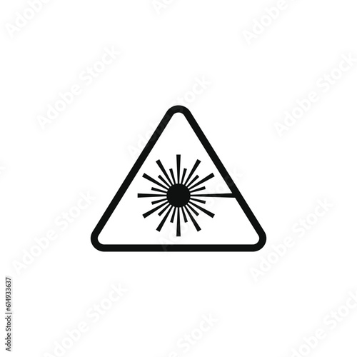 Laser radiation caution warning symbol design vector
