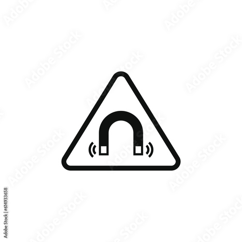 Strong magnetic field caution warning symbol design vector