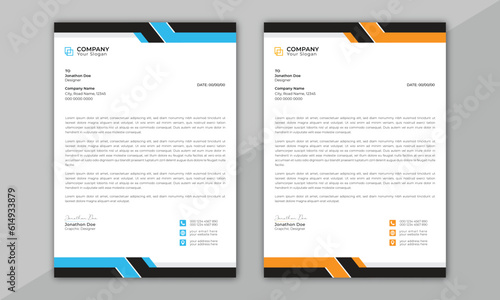 Clean and professional corporate company business letterhead template design with color variation bundle.
Abstract Corporate Business Style Letterhead Design Vector Template. Letterhead design
