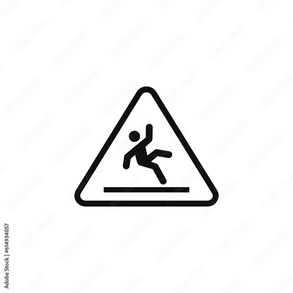 Wet floor caution warning symbol design vector
