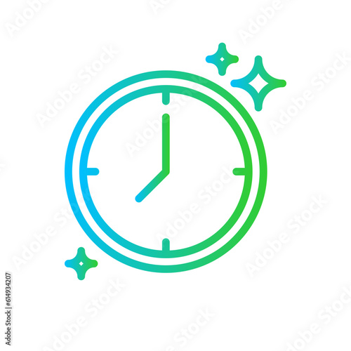 Waiting for confirmation e-commerce icon with green and blue gradient outline style. address, ovulation test, pensive look, mobile, watch, infertility treatment, female. Vector Illustration