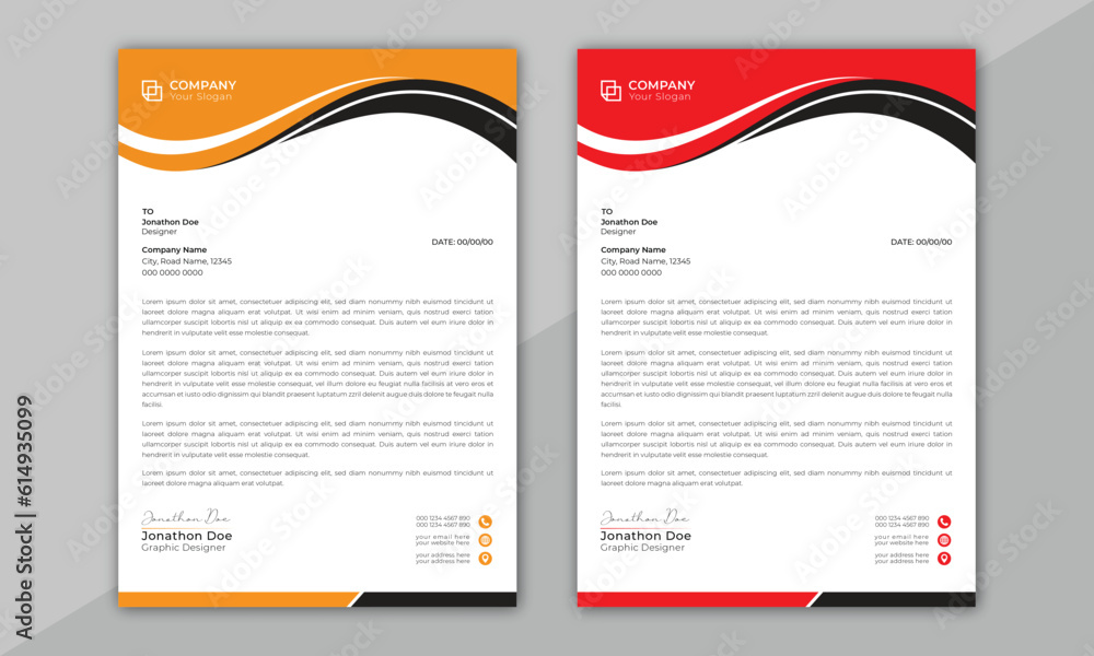 Modern Creative & Clean business style letterhead bundle. Modern and minimalist Company business
letterhead template. Clean and professional corporate company business letterhead design. Letterhead de