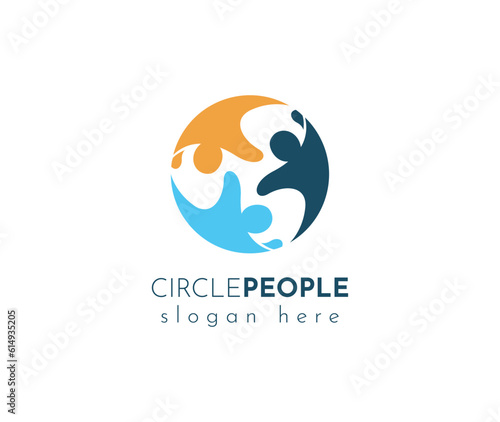 Three Circle People Social media network people logo