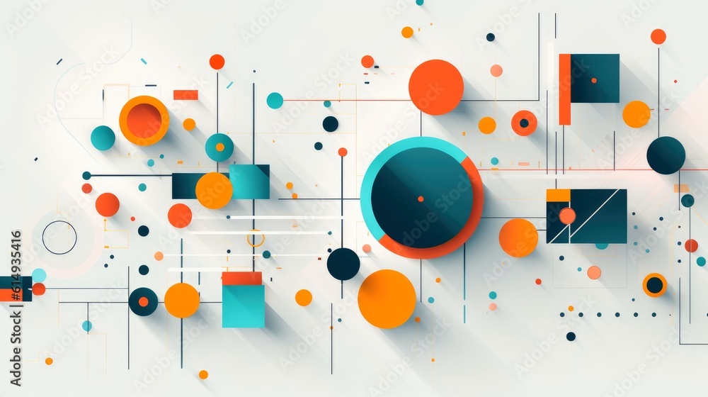 Scientific future technology. Abstract geometric for business presentation. flyer, poster, network technology communication background, Generative AI illustration Scientific future technology. Abstract geometric for business presentation. flyer, poster, network technology communication background, Generative AI illustration