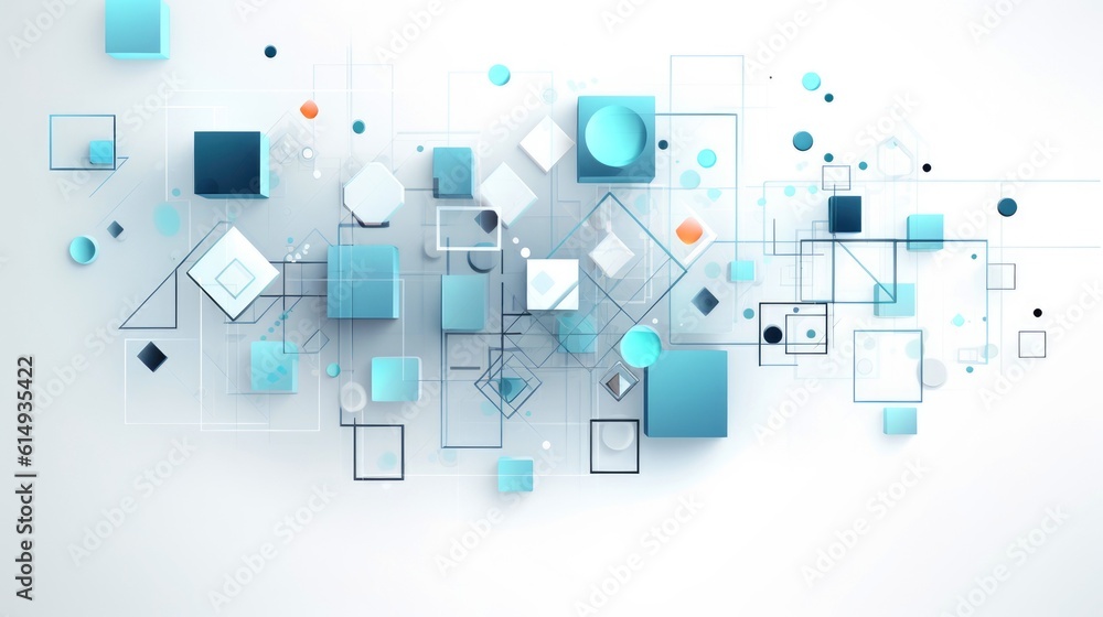 Scientific future technology. Abstract geometric for business presentation. flyer, poster, network technology communication background, Generative AI illustration Scientific future technology. Abstract geometric for business presentation. flyer, poster, network technology communication background, Generative AI illustration