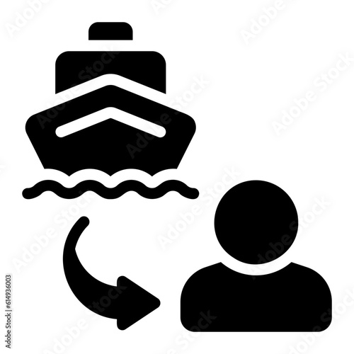 yacht glyph icon