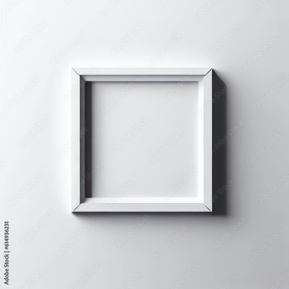 empty blank photo frame on wall background.Generative AI. empty blank photo frame on wall background.Generative AI.