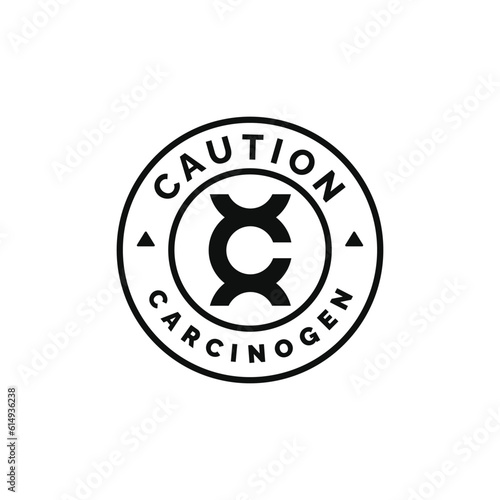 Carcinogen caution warning symbol design vector