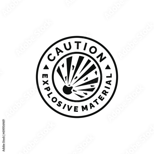 Explosive material caution warning symbol design vector
