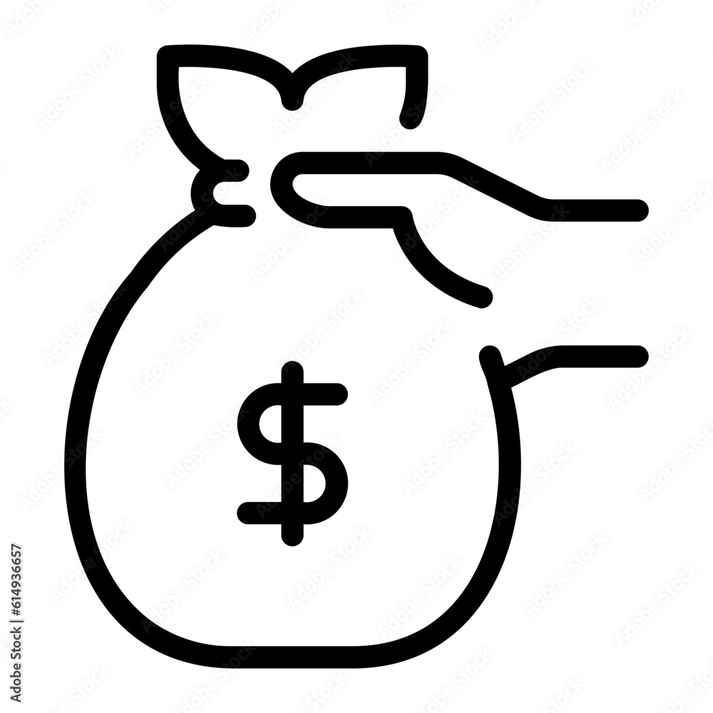 money bag line icon money bag line icon