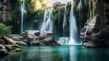 Captivating Image of a Magnificent Waterfall in a Massive Gorge