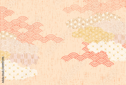 秋　和柄　波紋　背景