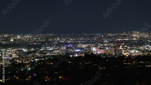 Wallpaper Mural Hollywood Night Cityscape Time Lapse California USA Torontodigital.ca