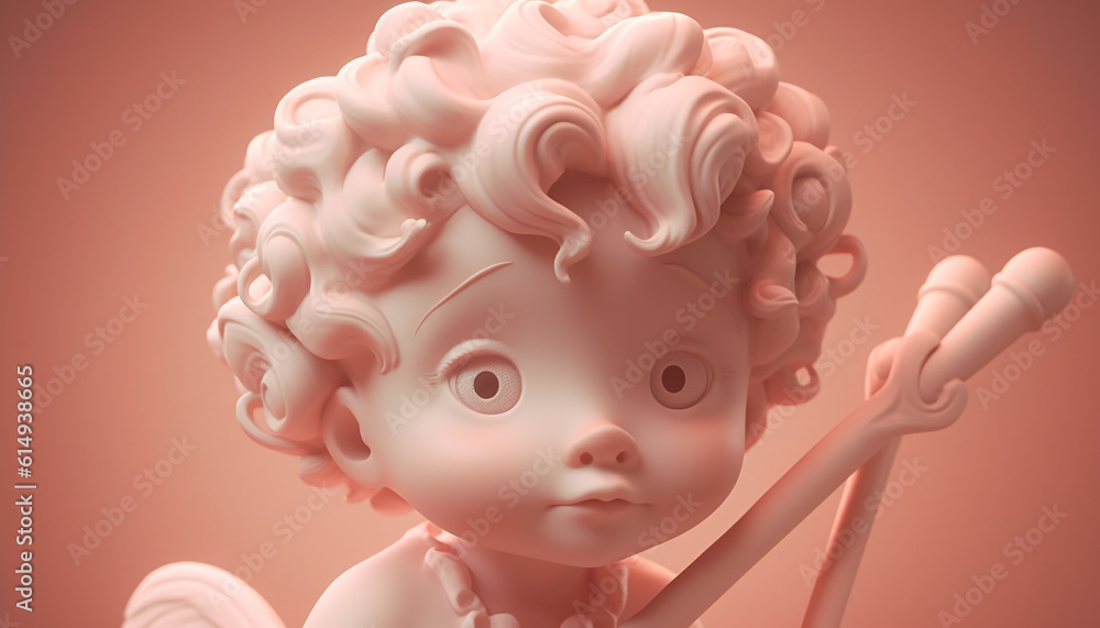 Cute baby doll sculpture symbolizes new life and innocence generated by AI Cute baby doll sculpture symbolizes new life and innocence generated by AI