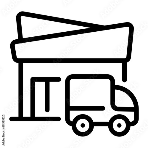 delivery market Line Icon