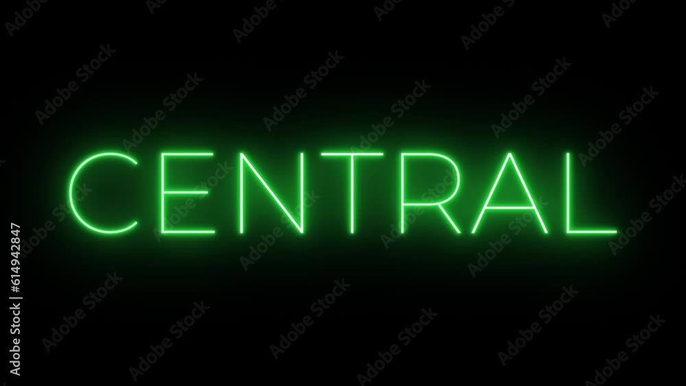 Flickering neon green glowing central text animated on black background Flickering neon green glowing central text animated on black background
