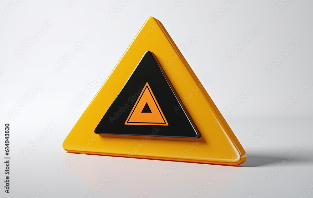 yellow triangle 3d model design isolated in empty room yellow triangle 3d model design isolated in empty room
