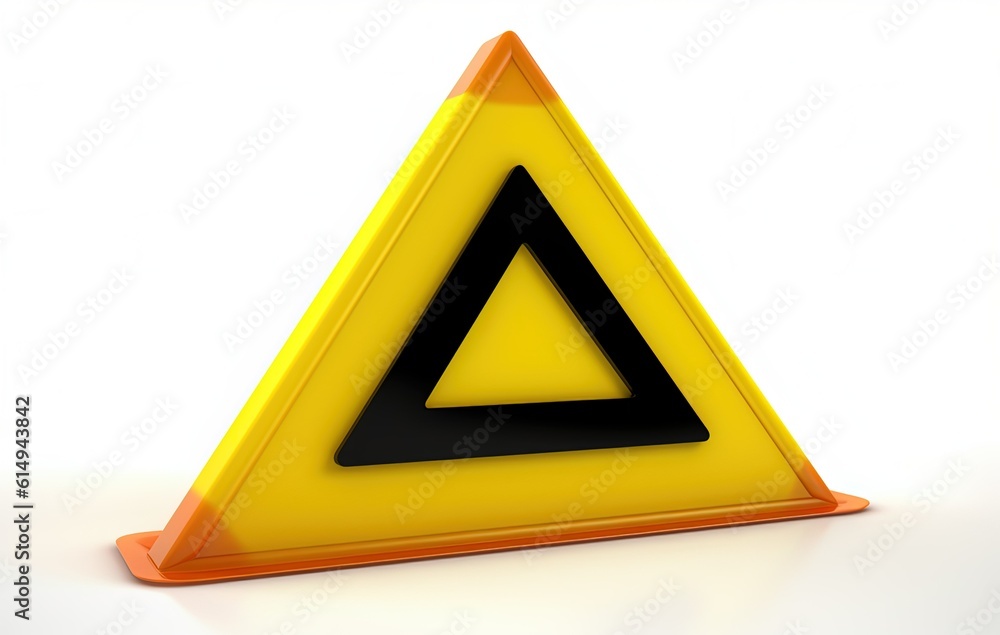 yellow triangle 3d model design isolated in empty room yellow triangle 3d model design isolated in empty room