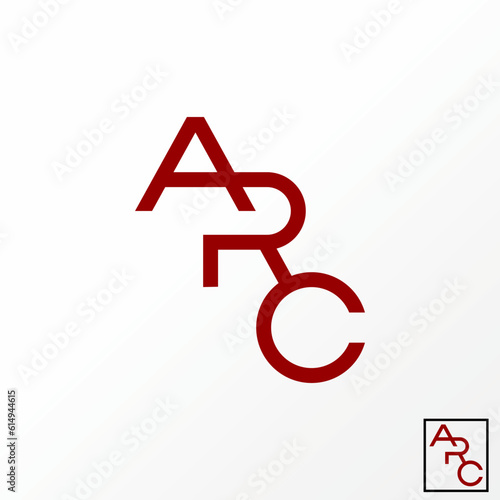 Logo design graphic concept creative abstract premium free vector stock letter ARC font with connected merger top down. Related to initial typography