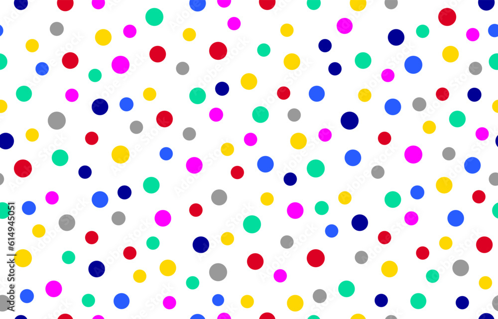 Geometric abstract seamless pattern with colored dots. Confetti bright vector illustration. Geometric abstract seamless pattern with colored dots. Confetti bright vector illustration.