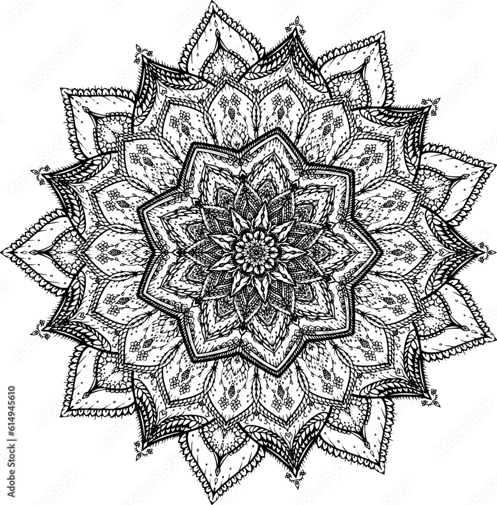 Mandala circular pattern leaf flower petal vector illustration.Lotus flowers for ethnic style, Henna, Mehndi, tattoo, and decoration. Art simple graphic design floral oriental outline illustration Mandala circular pattern leaf flower petal vector illustration.Lotus flowers for ethnic style, Henna, Mehndi, tattoo, and decoration. Art simple graphic design floral oriental outline illustration