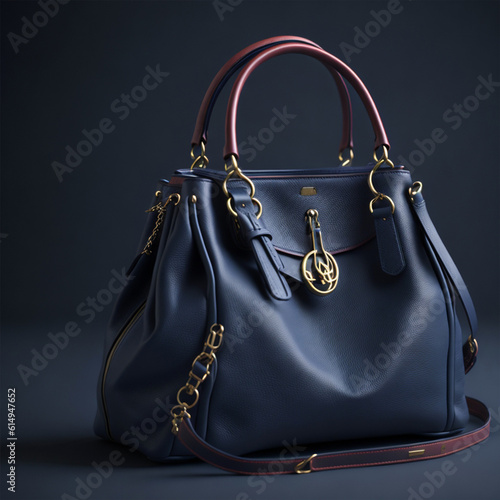 ladies leather bag high-quality 3d render, Generated AI