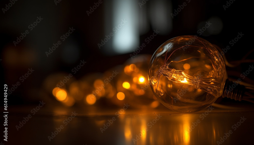 A glowing glass of whiskey reflects the bright celebration night generated by AI A glowing glass of whiskey reflects the bright celebration night generated by AI