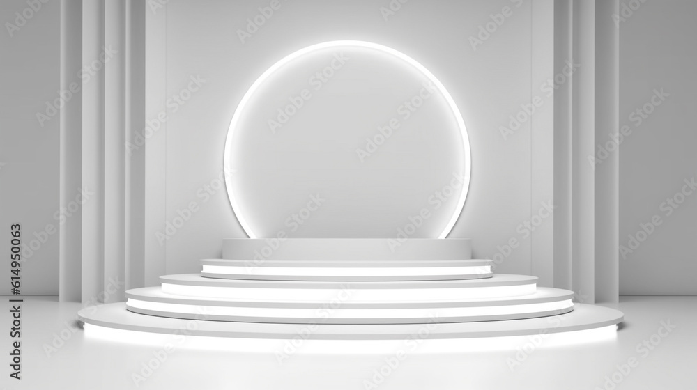 Obraz premium blank modern stage. futuristic podium for luxury product display presentation background