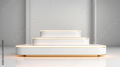 blank modern stage.  futuristic podium for luxury product display presentation background. generative AI