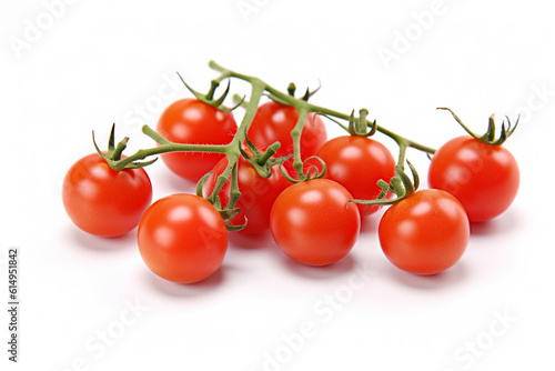 Cherry tomatoes on a white background. Fresh ripe tomato. Ai generative.