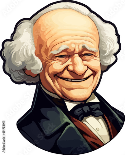 President Martin Van Buren smiling, AI generated