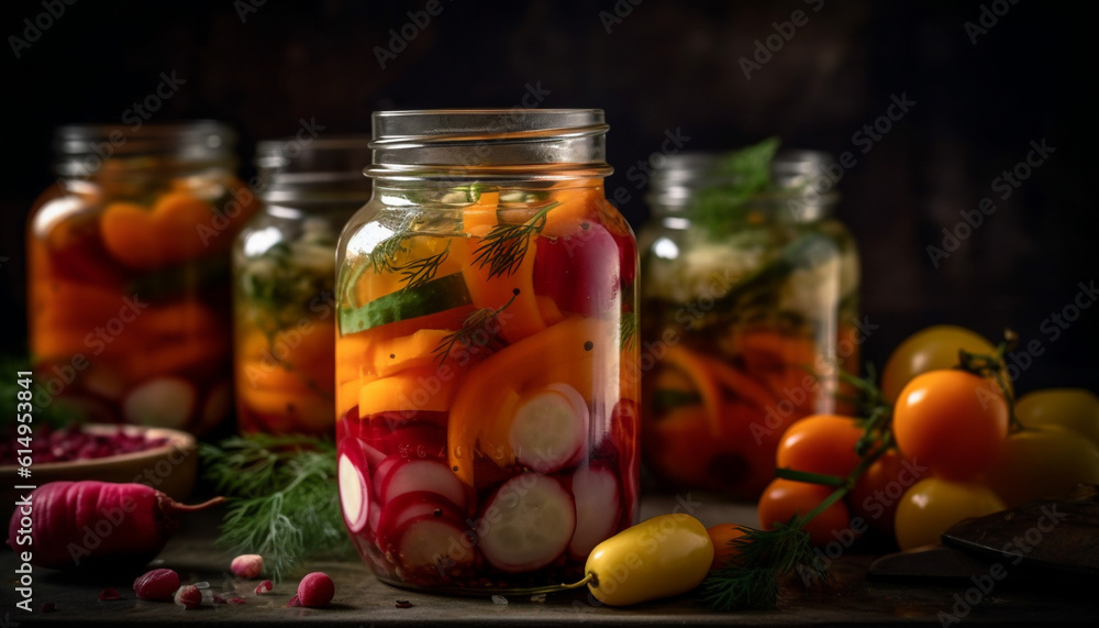 Fresh organic vegetable salad with marinated tomato and garlic herb generated by AI Fresh organic vegetable salad with marinated tomato and garlic herb generated by AI