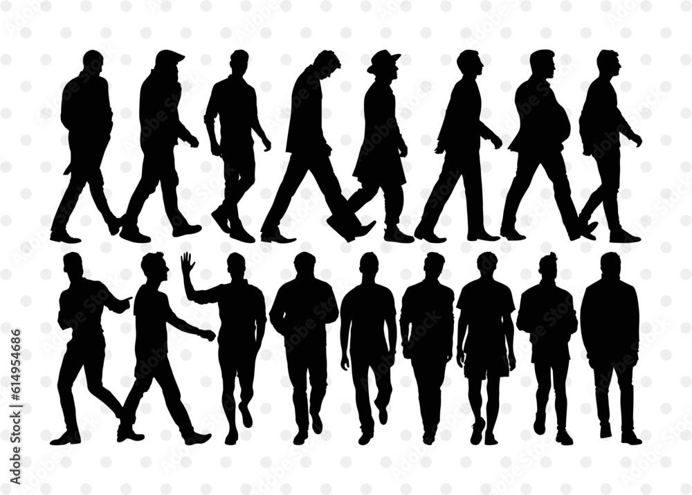 Man Walking Silhouette, Man Walking SVG, Man Svg, Walking Svg, People Walking Svg, Man Walking Bundle, SB00382