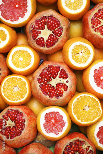 background of red grapefruit