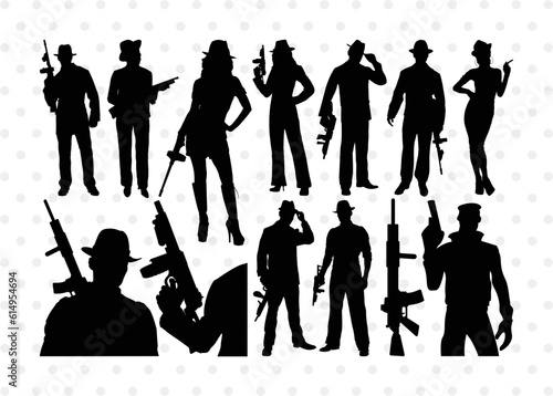 Gangstar Silhouette, Gangstar SVG, Gangsta, Man Svg, Mafia Svg, Gangstar Bundle, SB00362