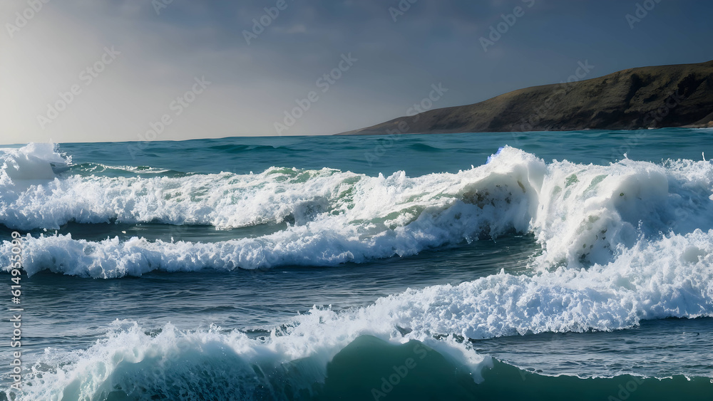 wave breaking on the beach