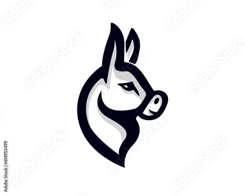 simple horse donkey head art logo template illustration inspiration