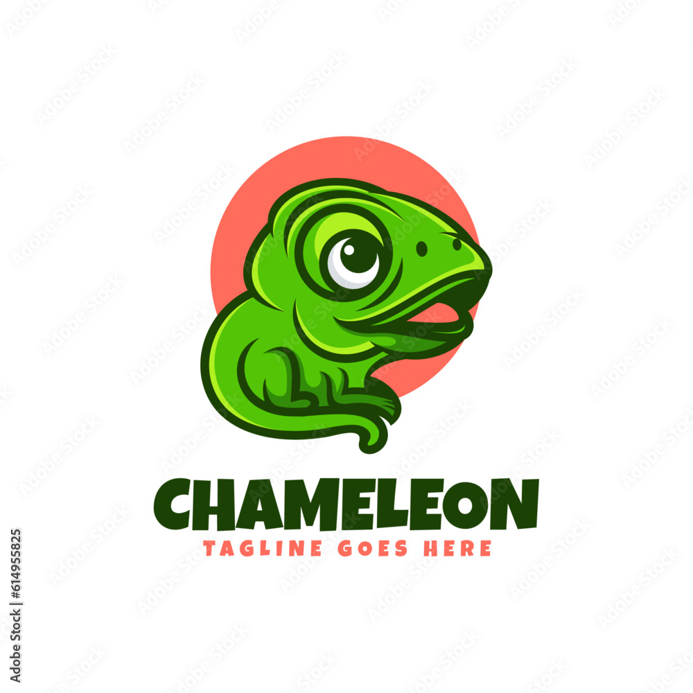 Vector Logo Illustration Chameleon Mascot Cartoon Style. Vector Logo Illustration Chameleon Mascot Cartoon Style.