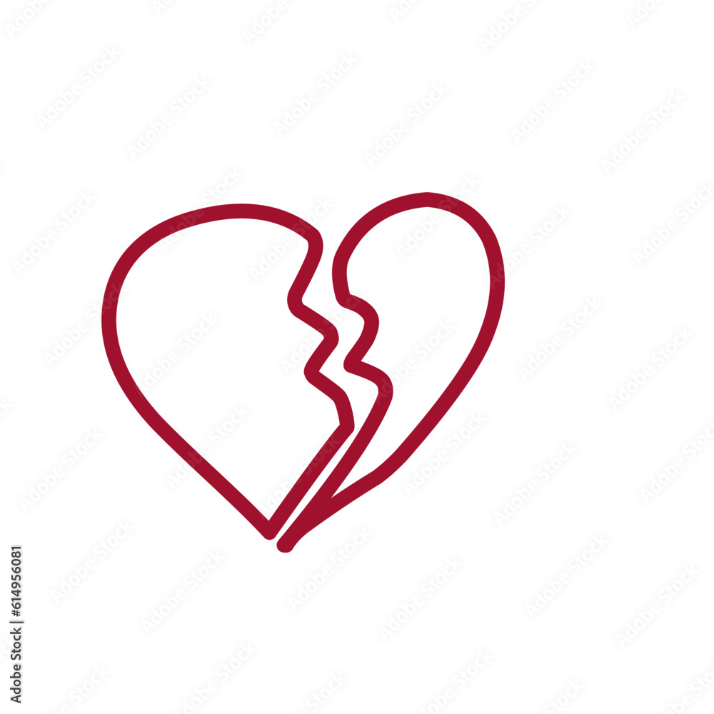 Broken Heart Doodle Icon