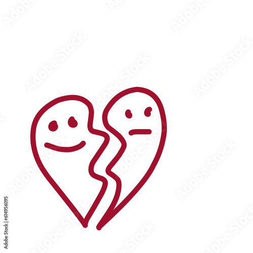 Broken Heart Doodle Icon
