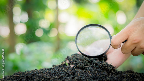 Photography Soil quality monitor with extension ring to control soil quality before sowing