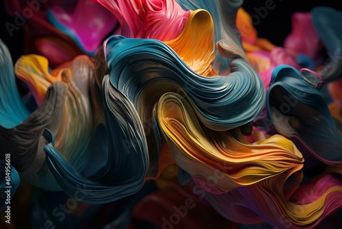 Colorful, flowing forms in an artistic pattern. Generative AI